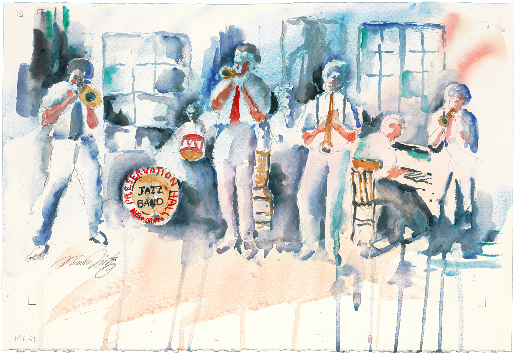 Preservation Hall Watercolor by Nina Fritz | New Orleans Art