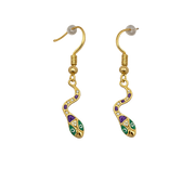 Colorful Enamel Snake Dangle Earrings