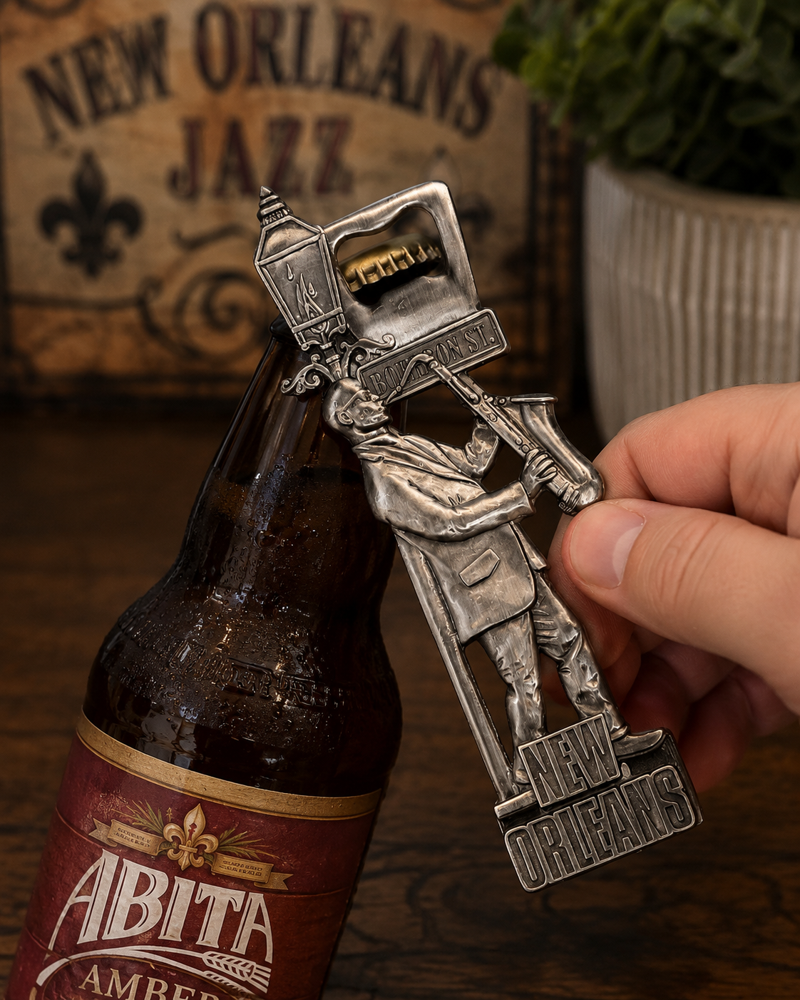 New Orleans Jazz Silhouette Bottle Opener