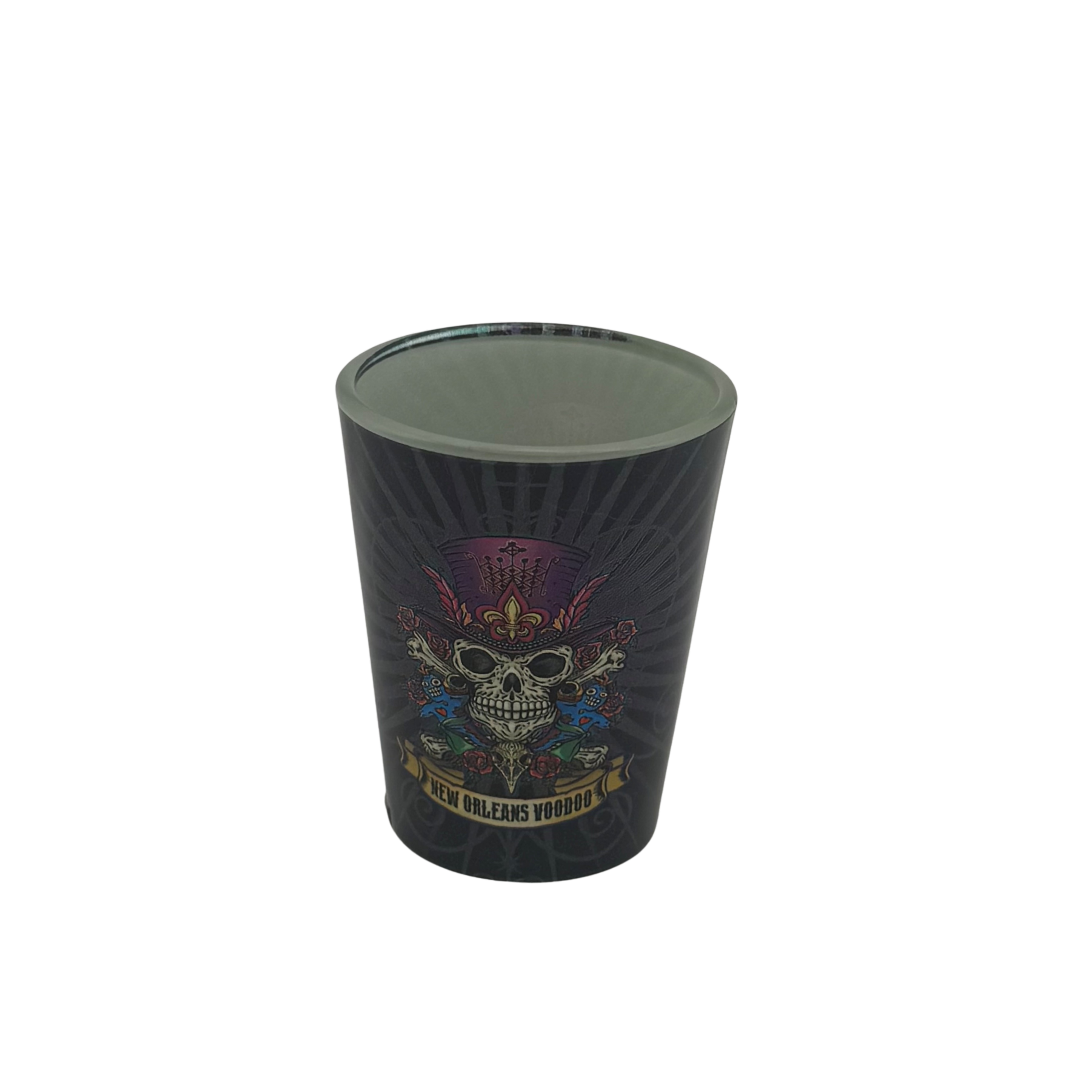 New Orleans Voodoo Skull with Hat Shot Glass