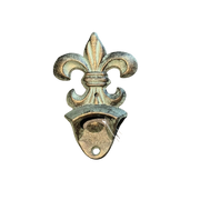Rustic Fleur-de-Lis Cast Iron Wall Mount Bottle Opener