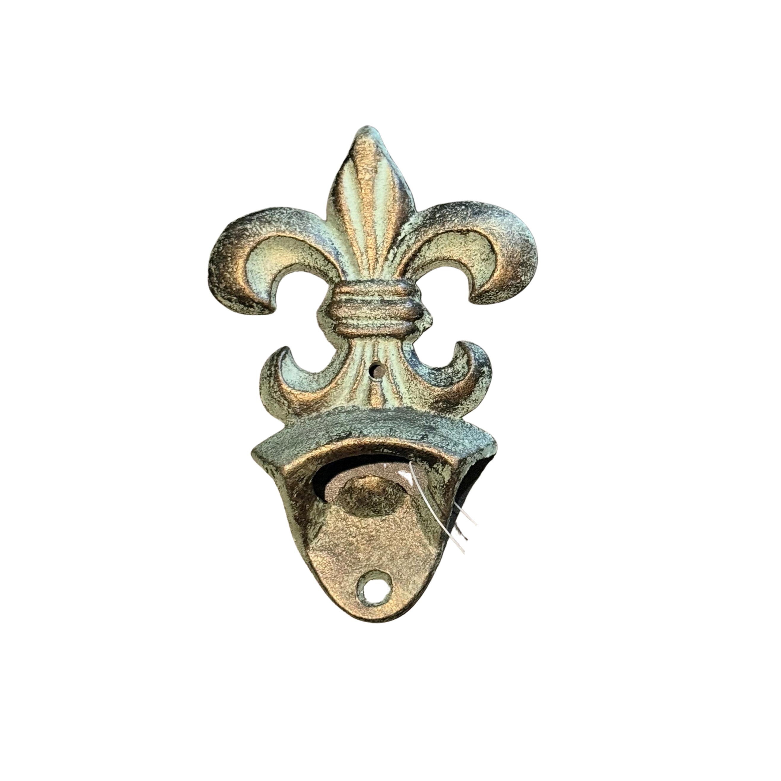 Rustic Fleur-de-Lis Cast Iron Wall Mount Bottle Opener