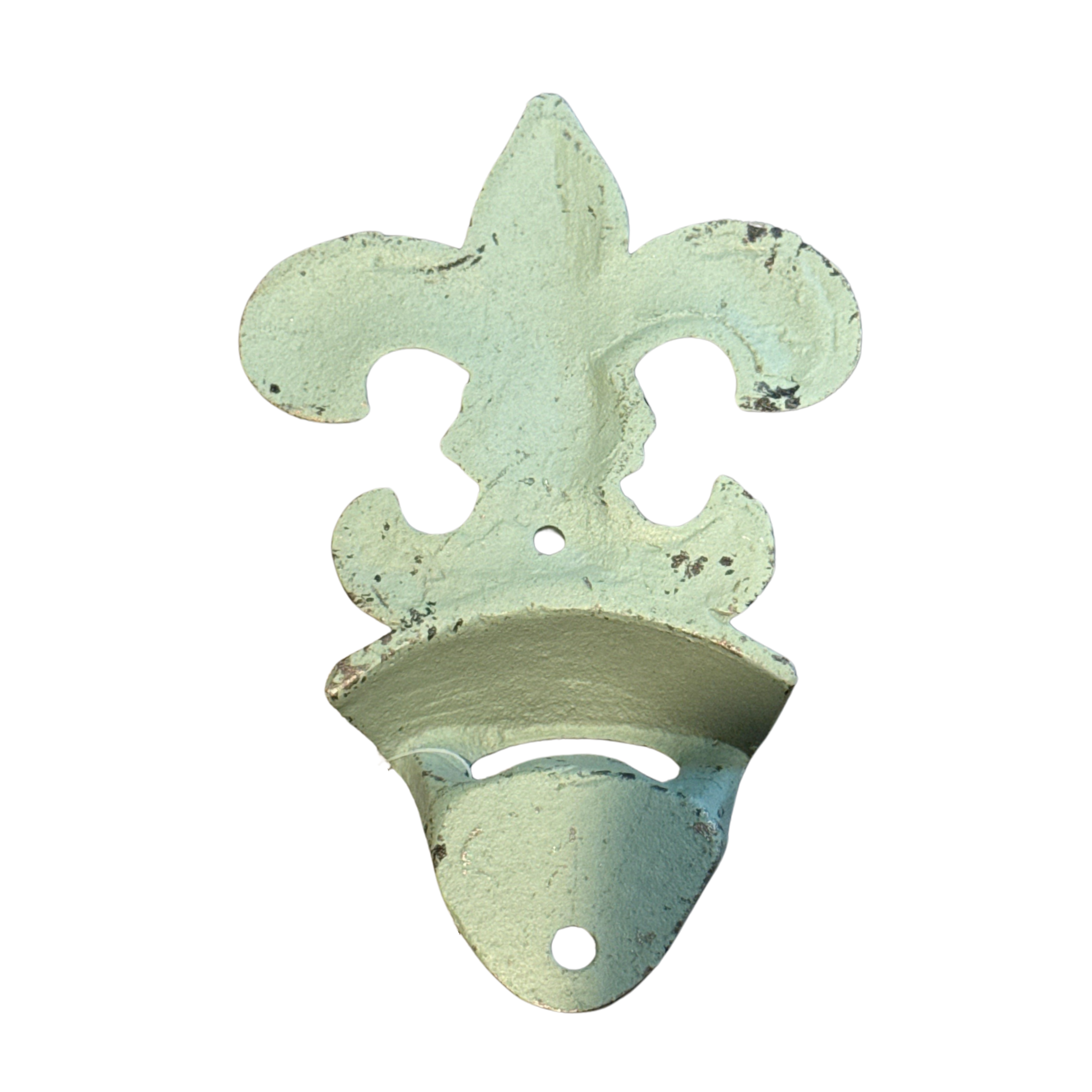 Rustic Fleur-de-Lis Cast Iron Wall Mount Bottle Opener