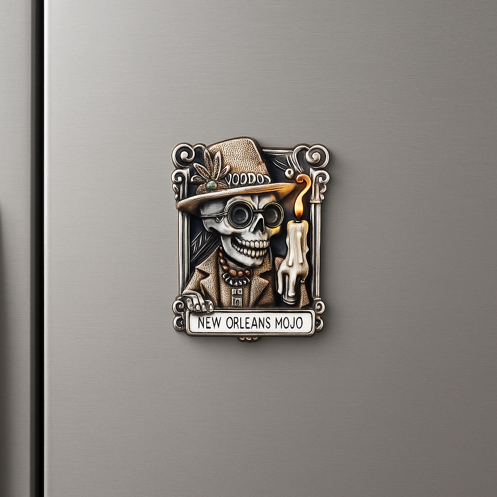 New Orleans Mojo 3-D Voodoo Skeleton Magnet