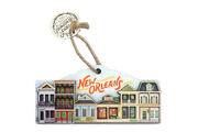 2-Sided New Orleans Row House Wooden Ornament