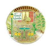 Circular French Quarter Patio Scene Magnet