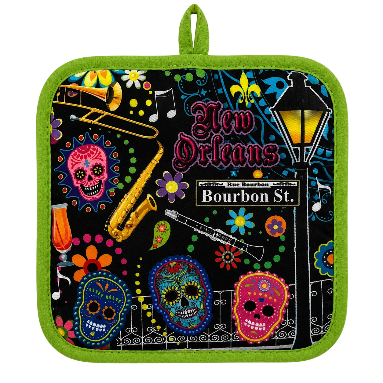 New Orleans Sugar Skull Potholder