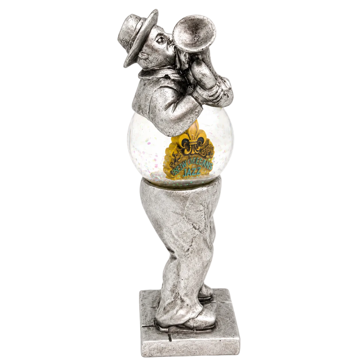 New Orleans Jazz Musician Water Globe – Silver Jazz Belly Globe