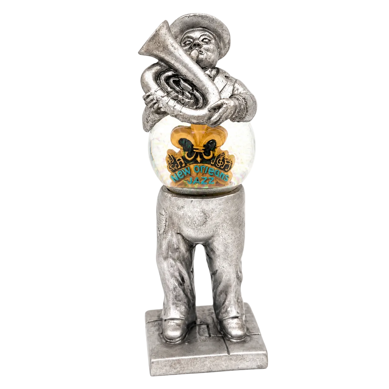 New Orleans Jazz Musician Water Globe – Silver Jazz Belly Globe