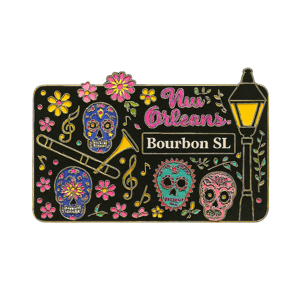 Sugar Skull Bourbon Street Magnet