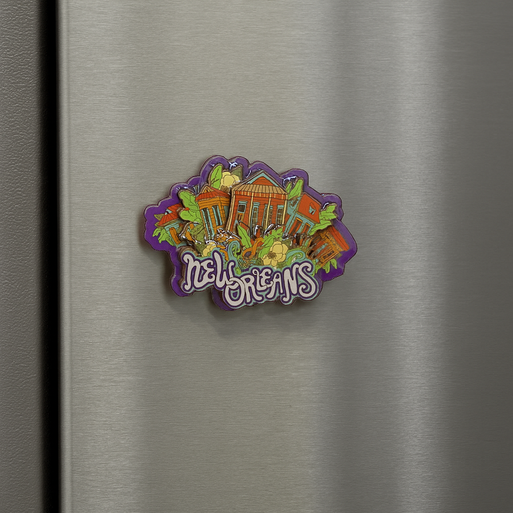 New Orleans Shotgun Houses 3-D Magnet