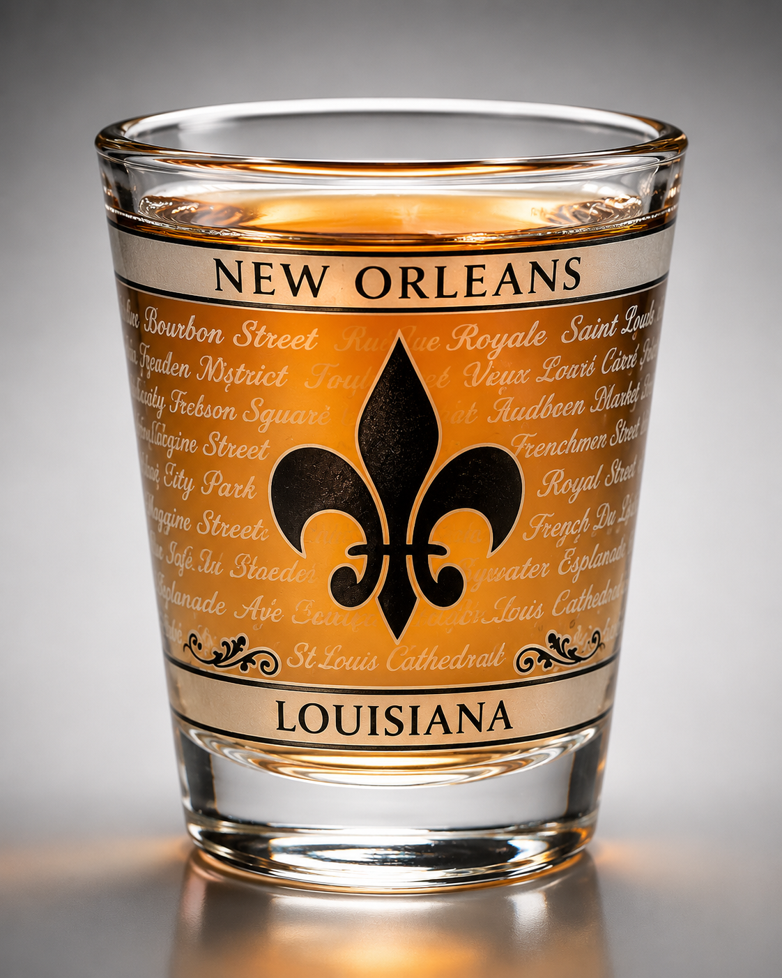 New Orleans History Fleur-de-Lis Shot Glass