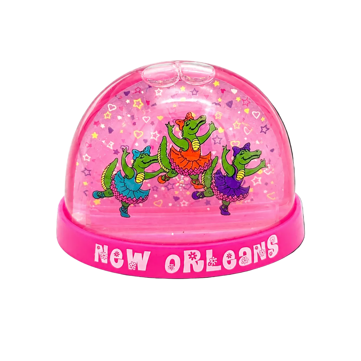 Bayou Ballet Dancing Alligator Pink Water Globe
