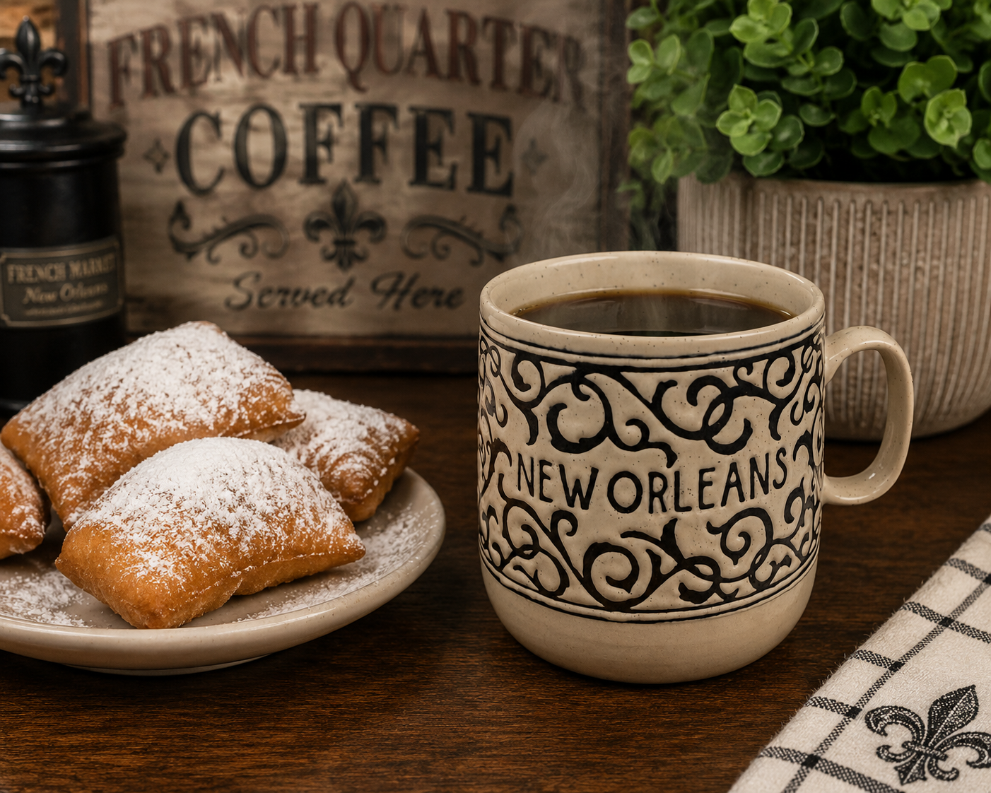 New Orleans Scroll Stoneware Mug