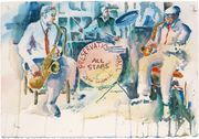 All Stars Watercolor Giclée Art Print by Nina Fritz
