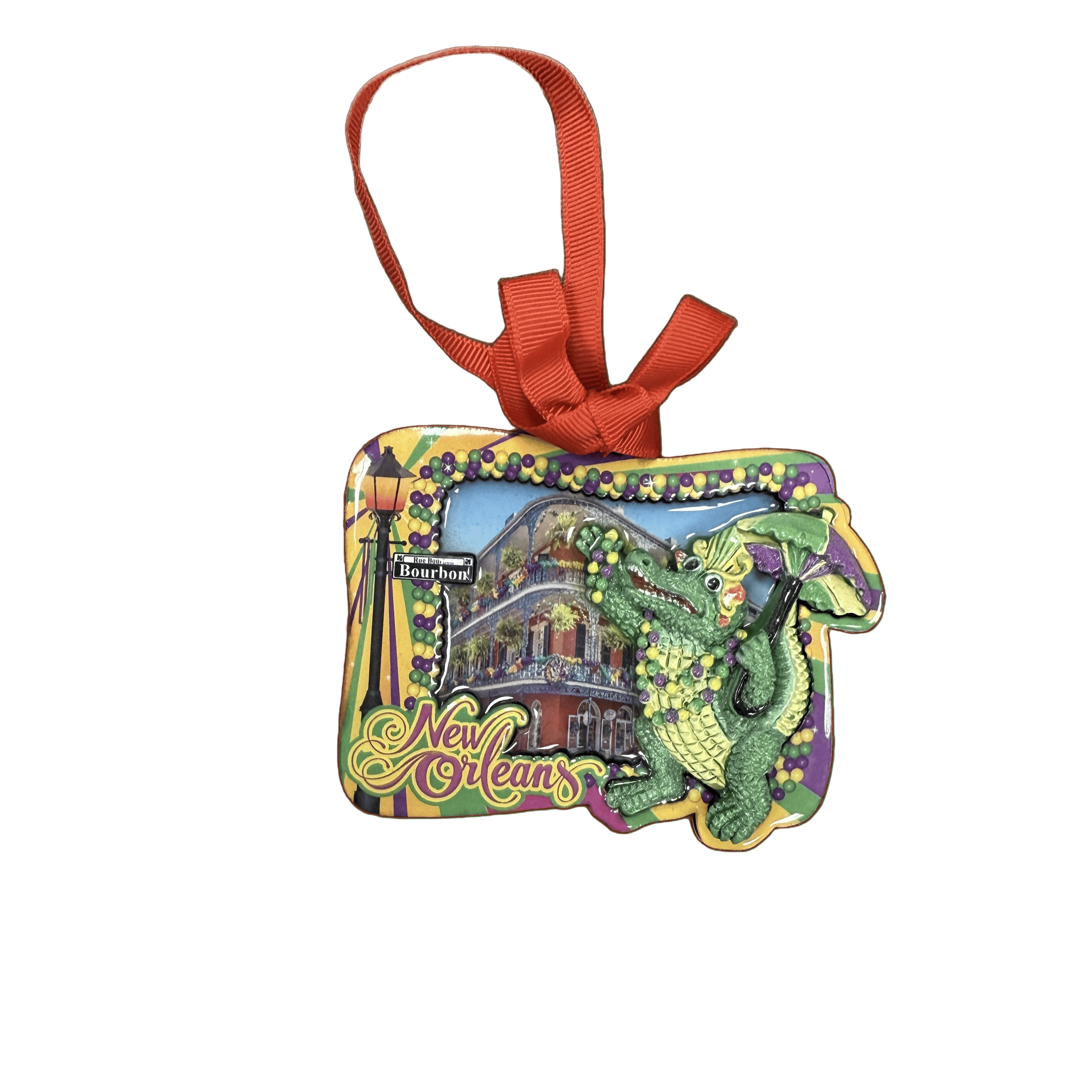 Alligator Dancing in the French Quarter Ornament 3-D