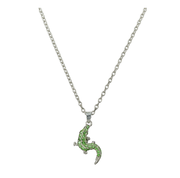 Alligator Necklace Beautiful Green Crystals