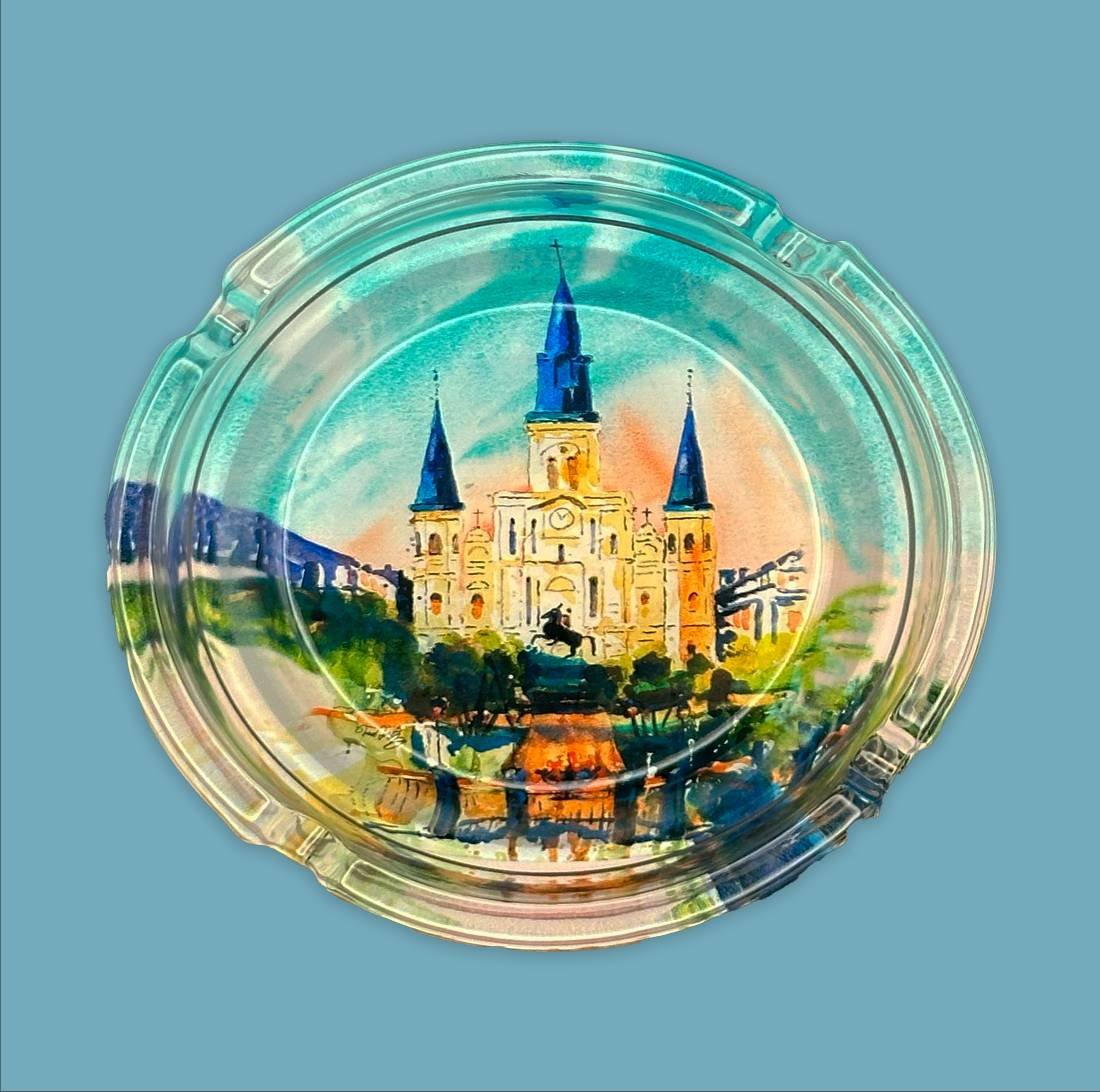 St. Louis Cathedral Glass Ashtray
