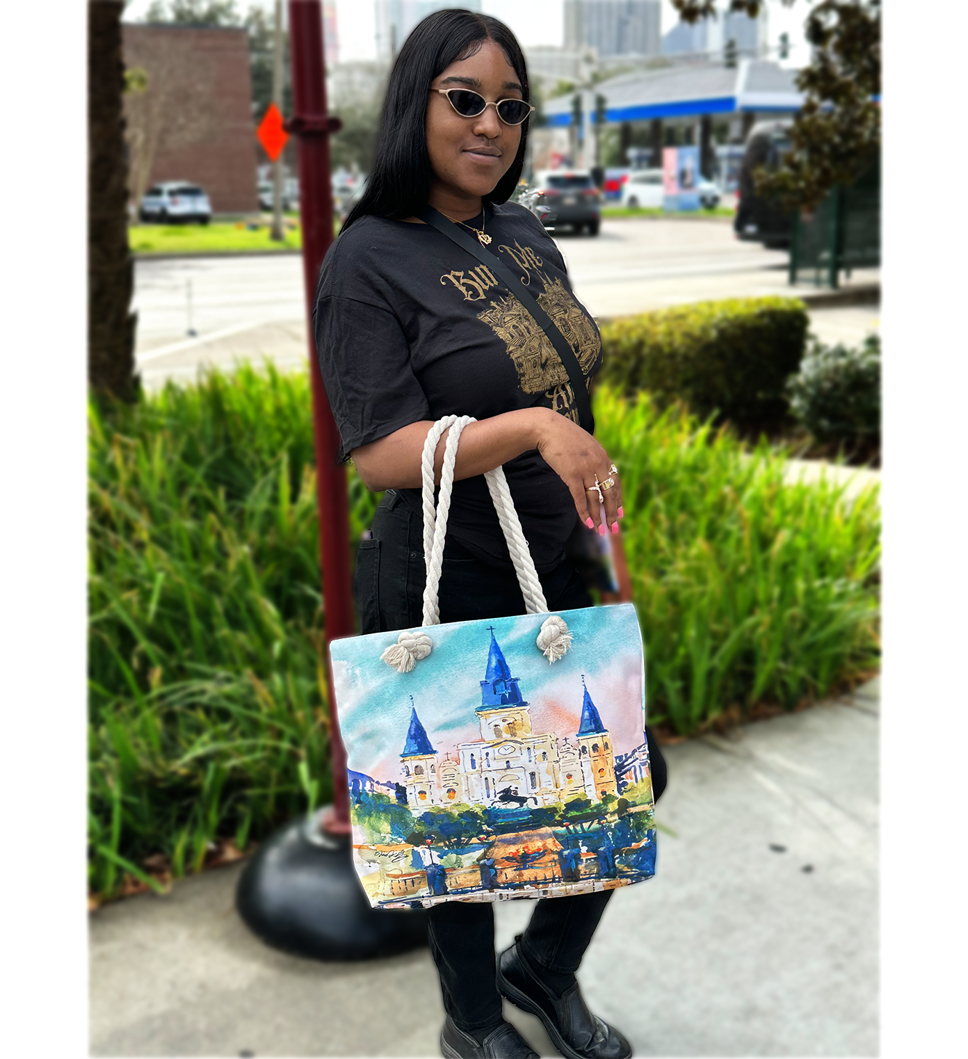 St. Louis Cathedral Canvas Rope Handle Tote Bag