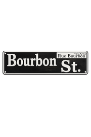 Black and White Bourbon Street Metal Sign