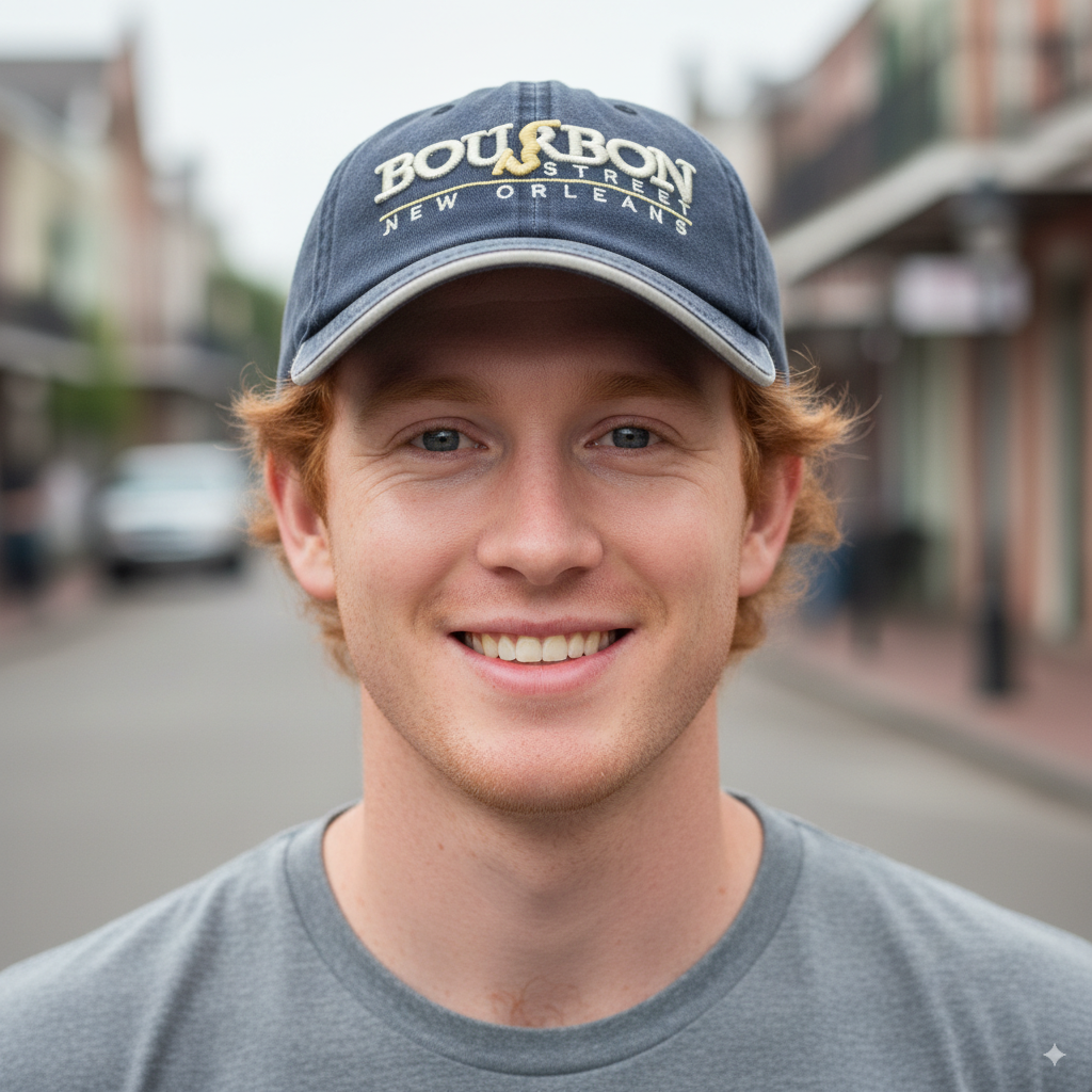 Bourbon Street New Orleans Cap with Saxophone - Navy