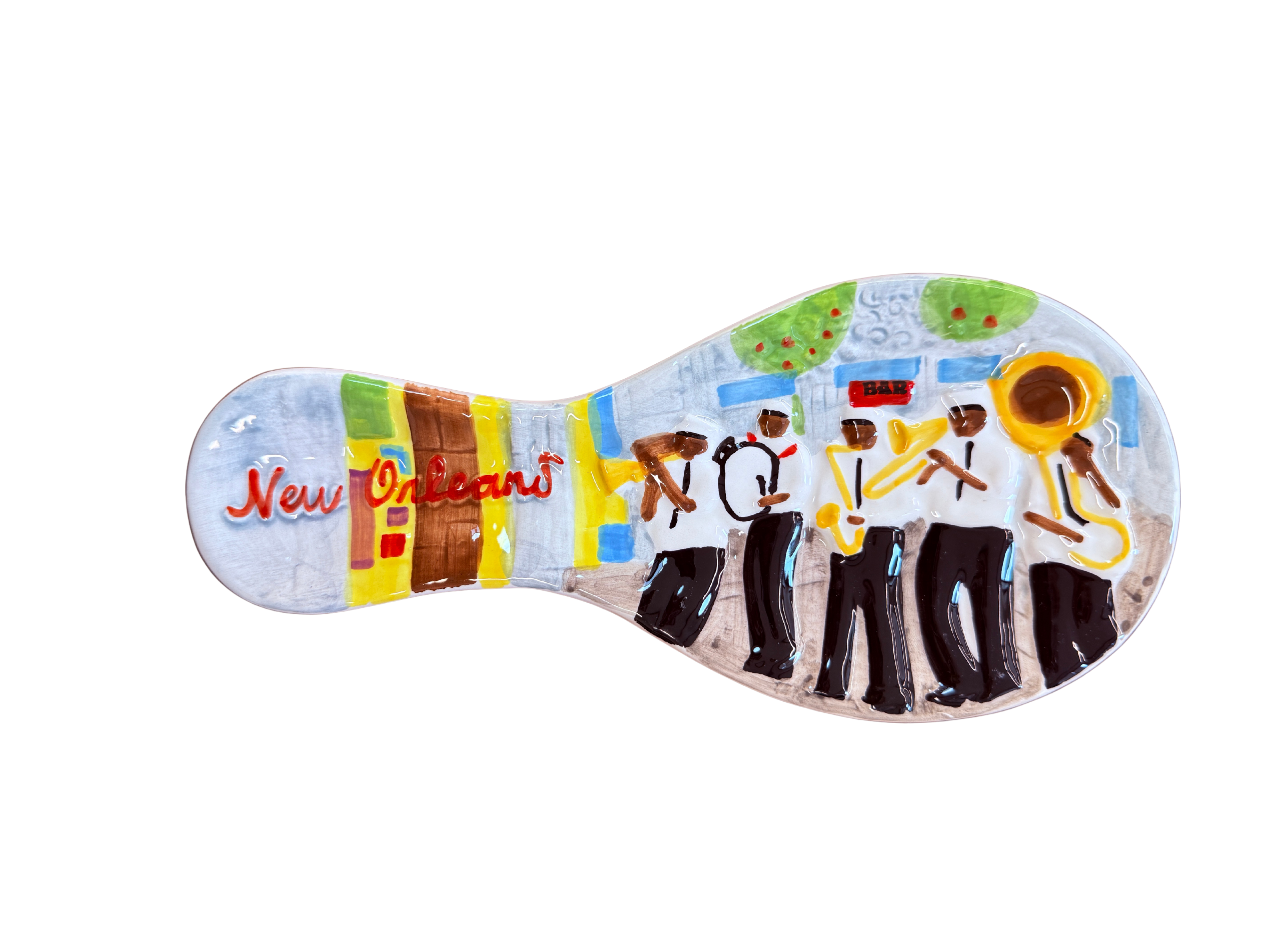 Brass Band Ceramic Spoon Rest