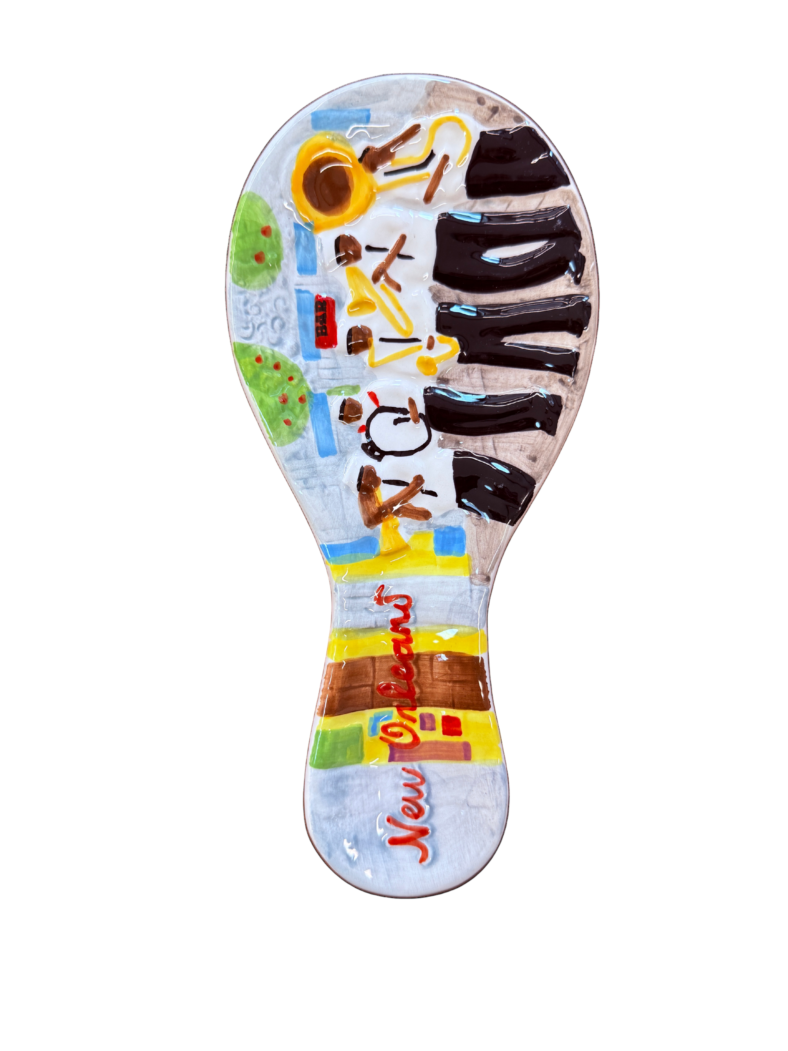 Brass Band Ceramic Spoon Rest