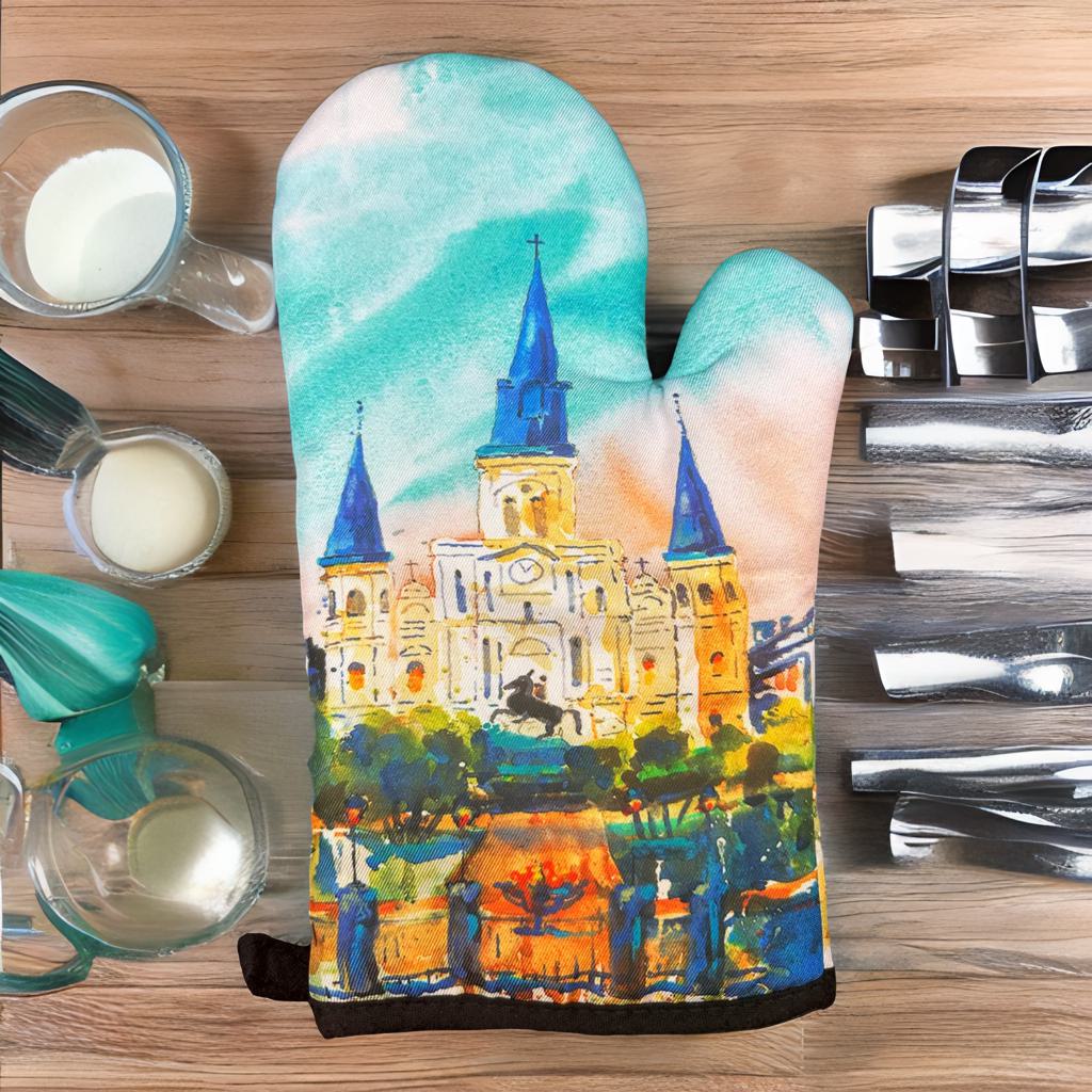 St. Louis Cathedral Cotton Oven Mitt
