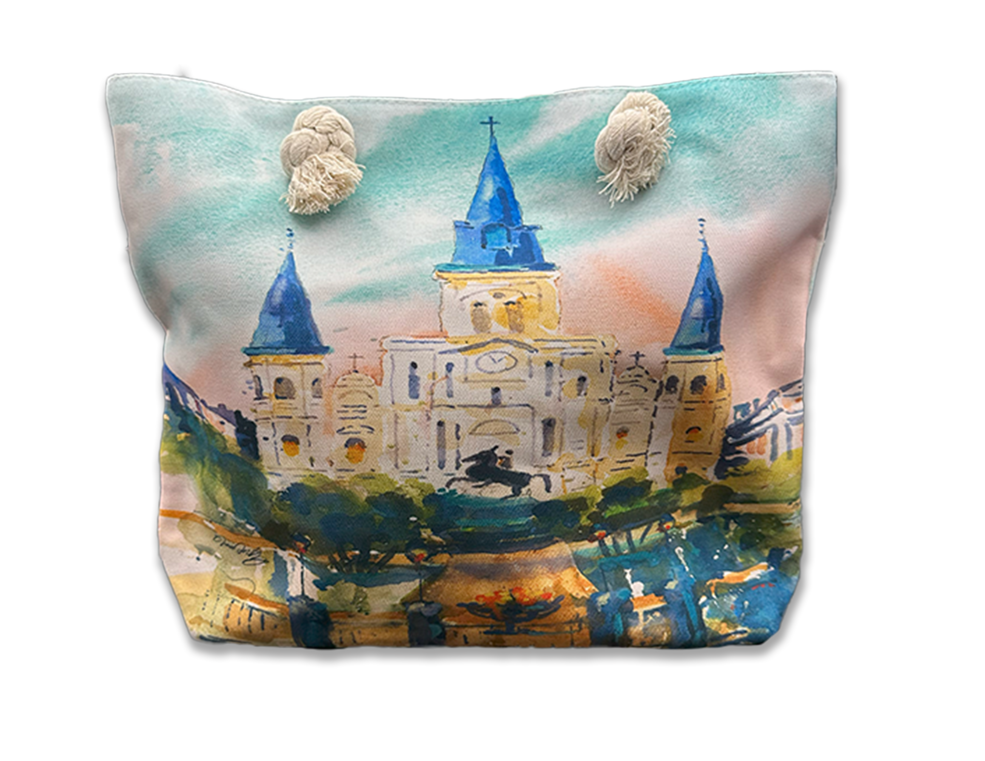 St. Louis Cathedral Canvas Rope Handle Tote Bag