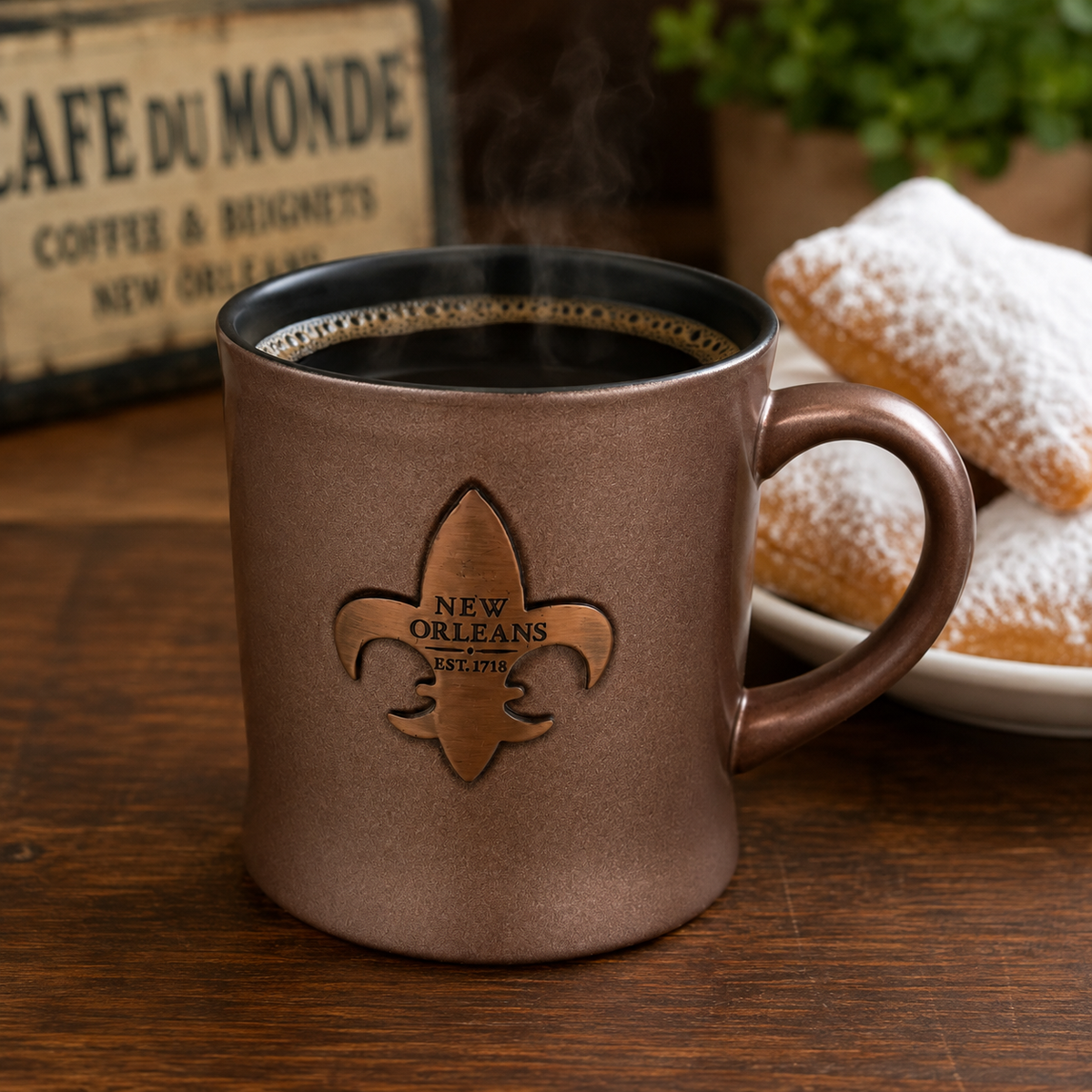 New Orleans Fleur-de-Lis Copper Mug