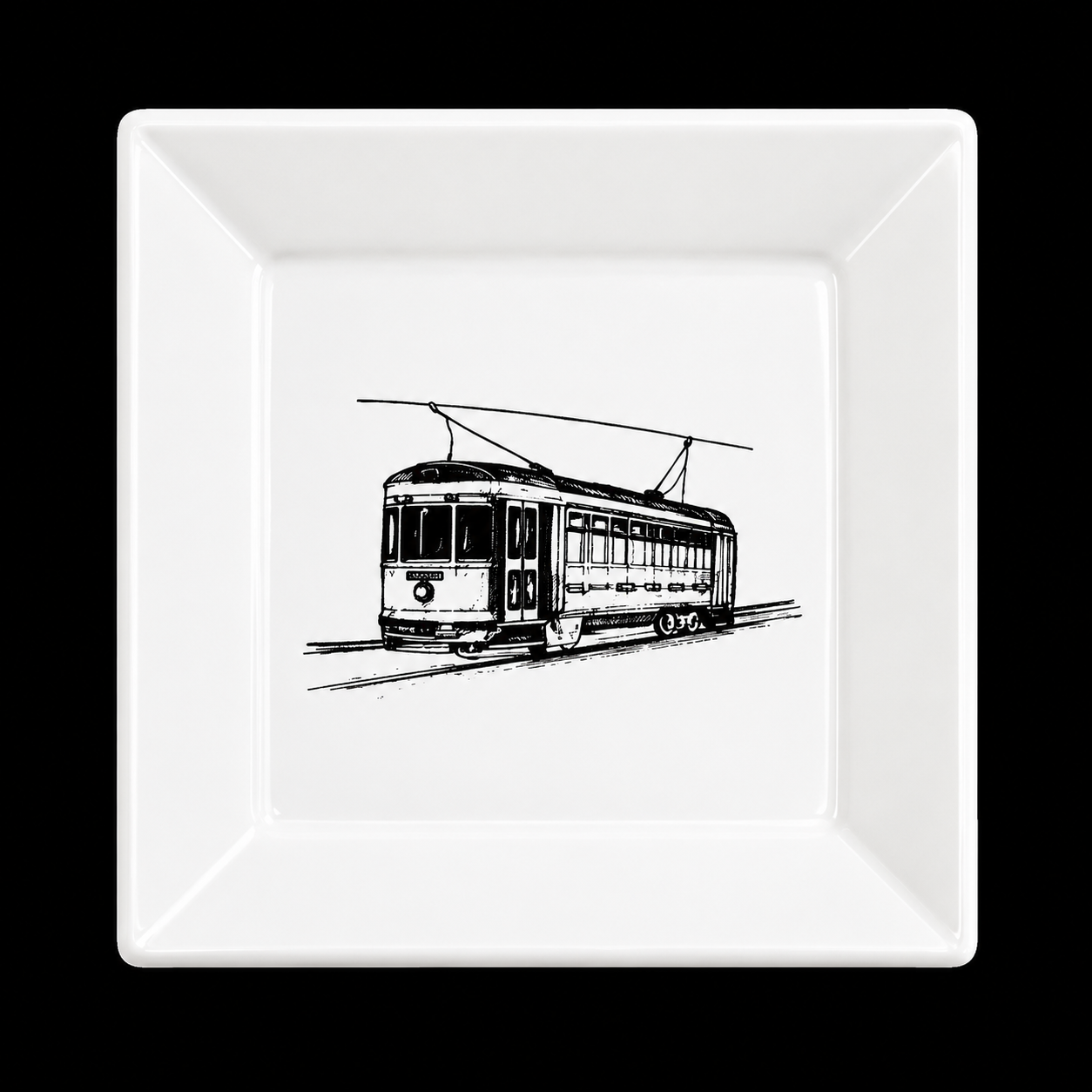 New Orleans Streetcar Square Trinket Dish