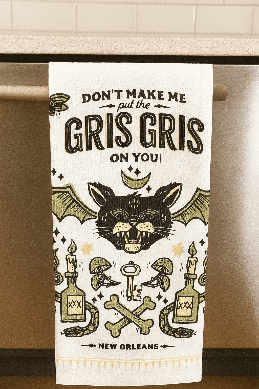 Don't Make Me Put the Gris Gris on You Tea Towel