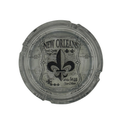 New Orleans Gray Fleur-de-Lis Glass Ashtray