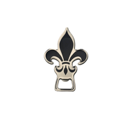 Black & Silver Fleur-de-Lis Magnet Bottle Opener