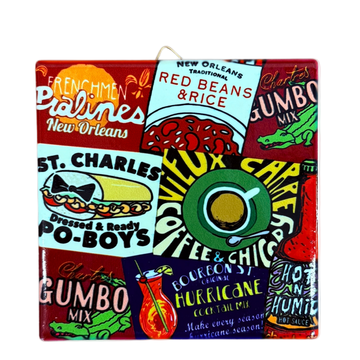 New Orleans Food Logo Ceremic Tile/Coaster