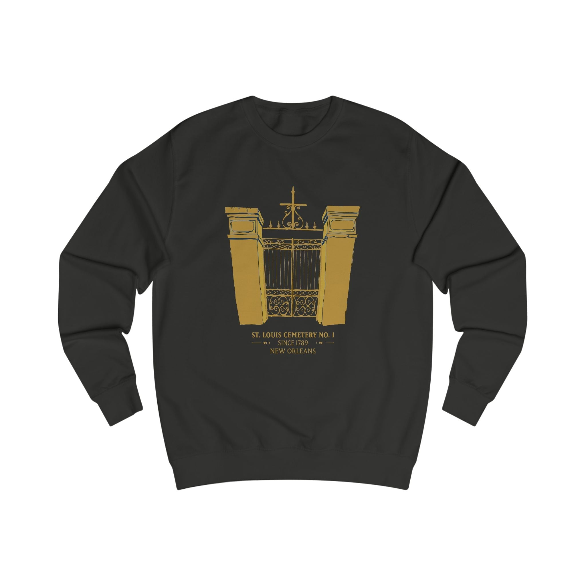 St. Louis Cemetery No. 1 Sweatshirt in Black with Gold Design