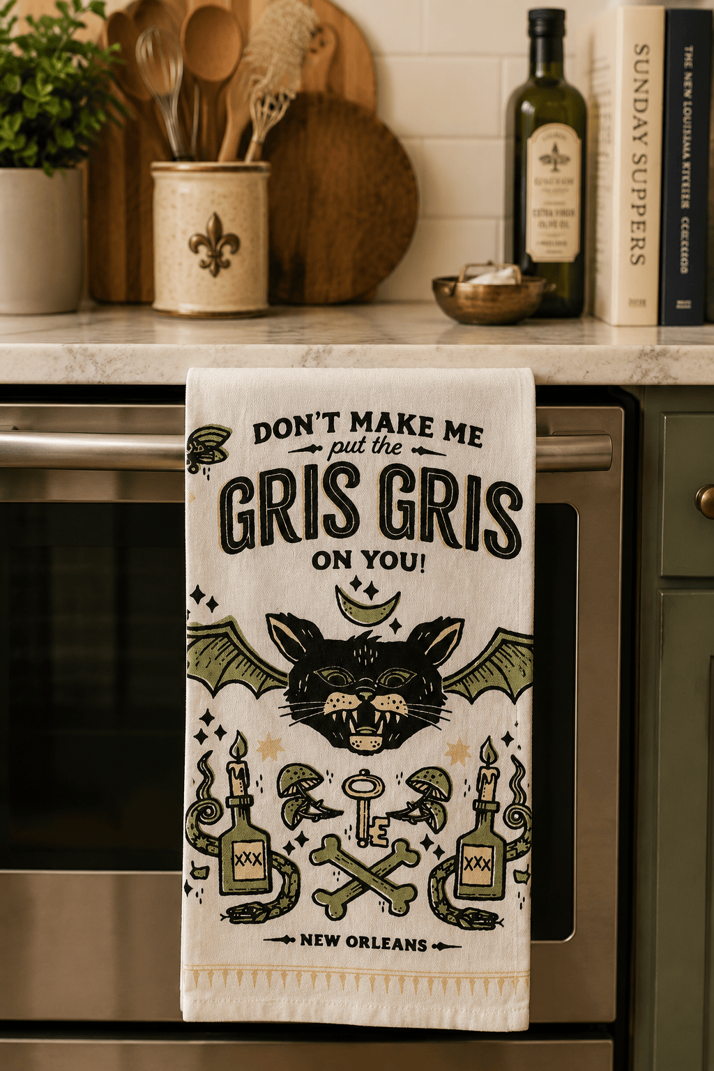 Don't Make Me Put the Gris Gris on You Tea Towel