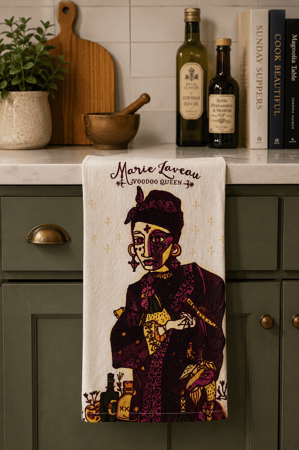 Marie Laveau New Orleans Voodoo Queen Tea Towel