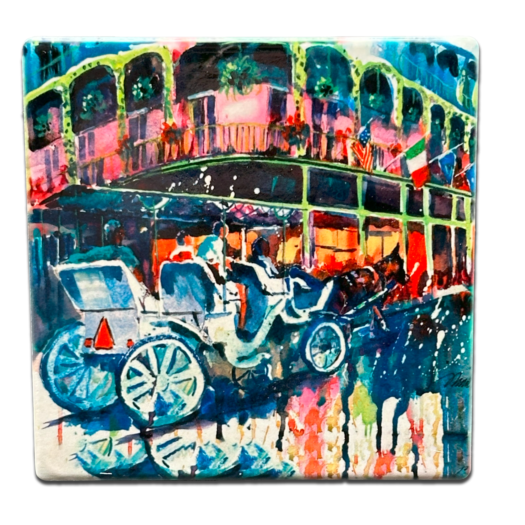 Horse and Buggy Ceramic Coaster