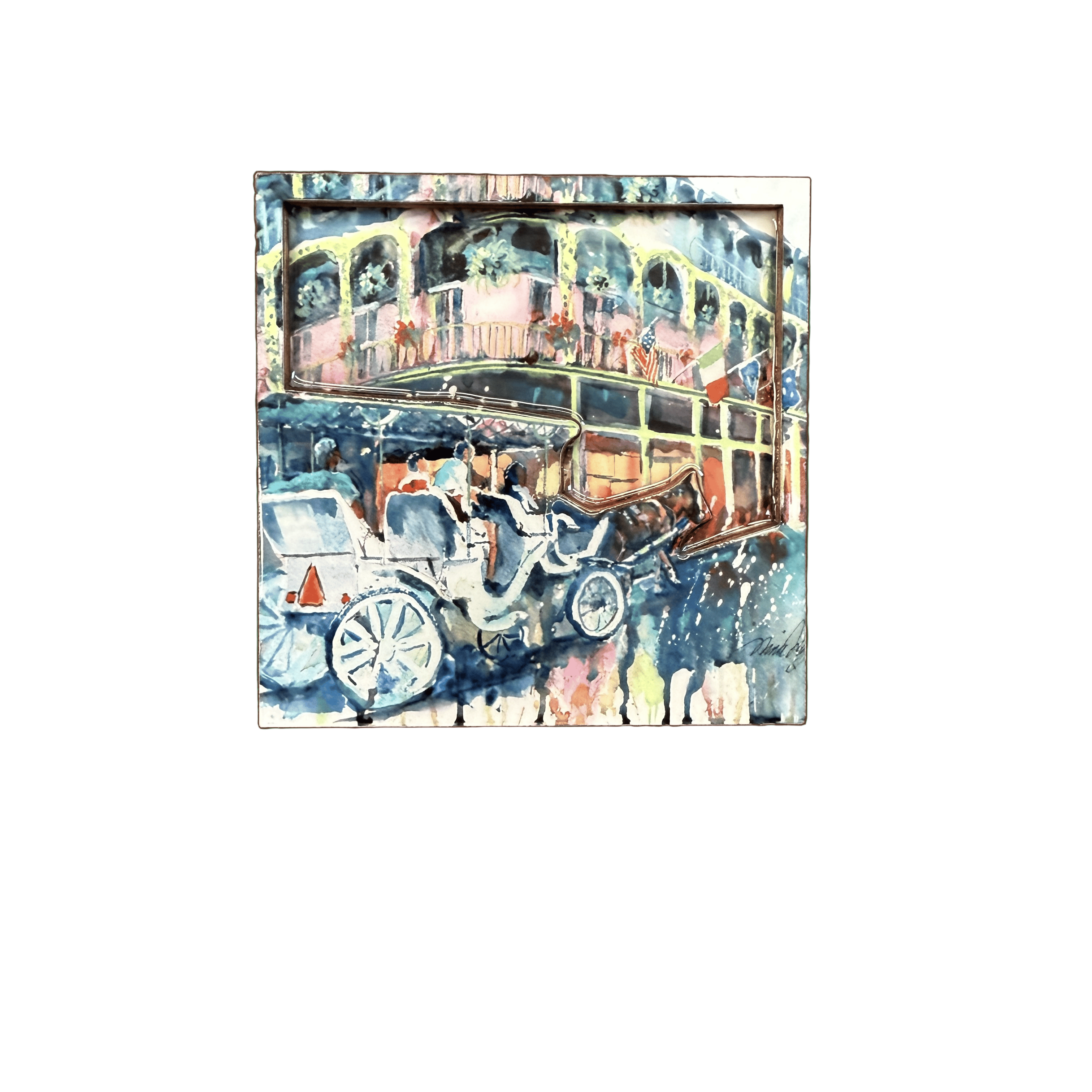 Horse and Buggy Art Print Magnet