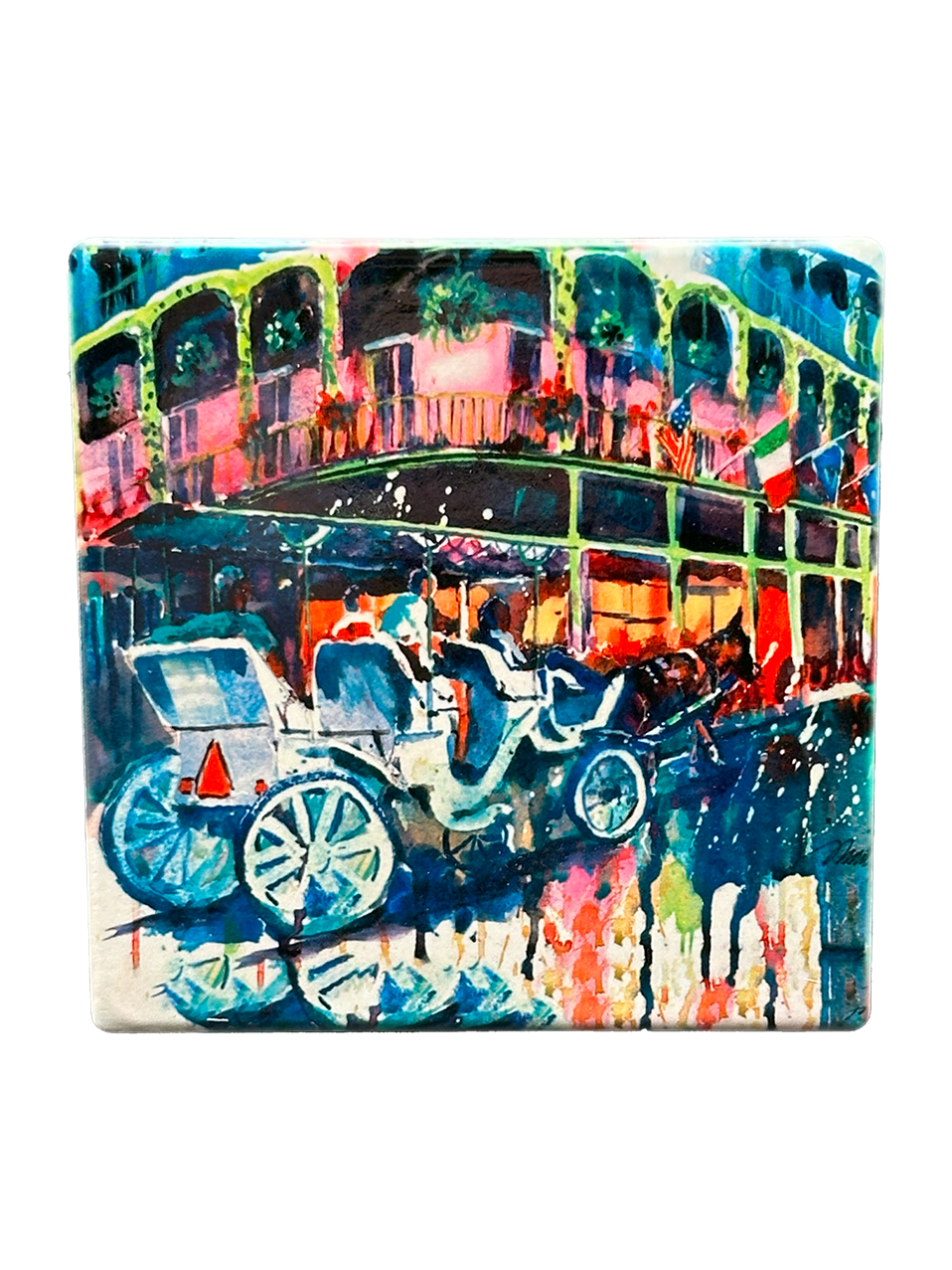 Horse and Buggy Ceramic Coaster