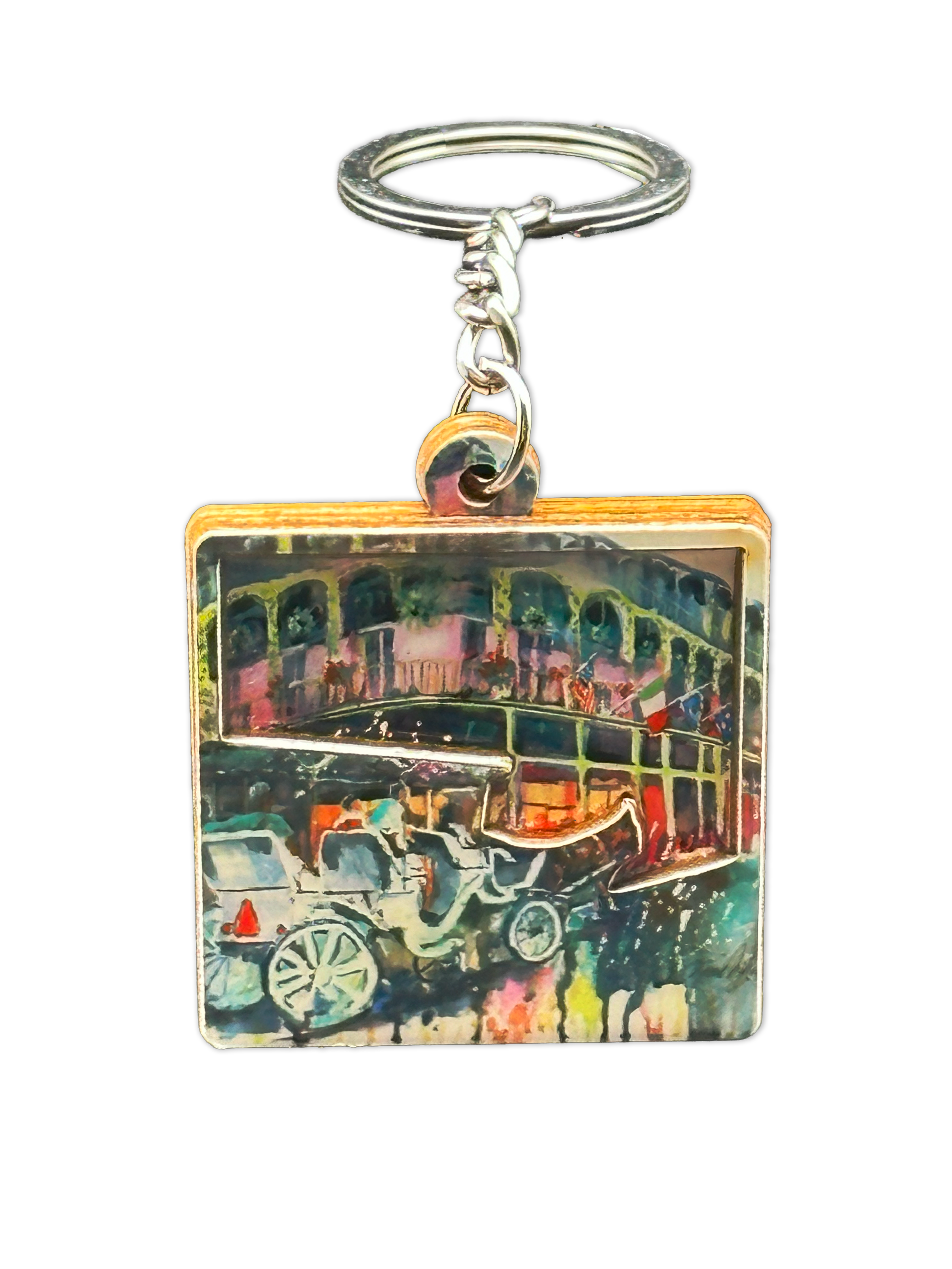 Horse and Buggy Art Print Keychain