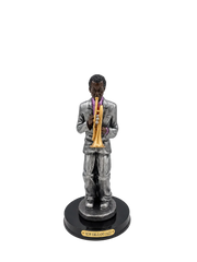 Standing Silver Suit New Orleans Jazz Trumpet Player Figurine
