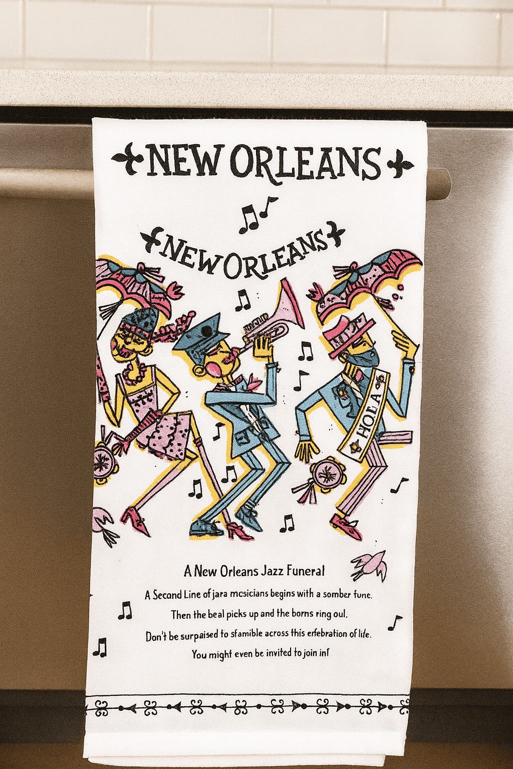 Jazz Funeral Tea Towel