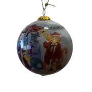 Jazzy Cats New Orleans Glass Ornament in a Red Velvet Box