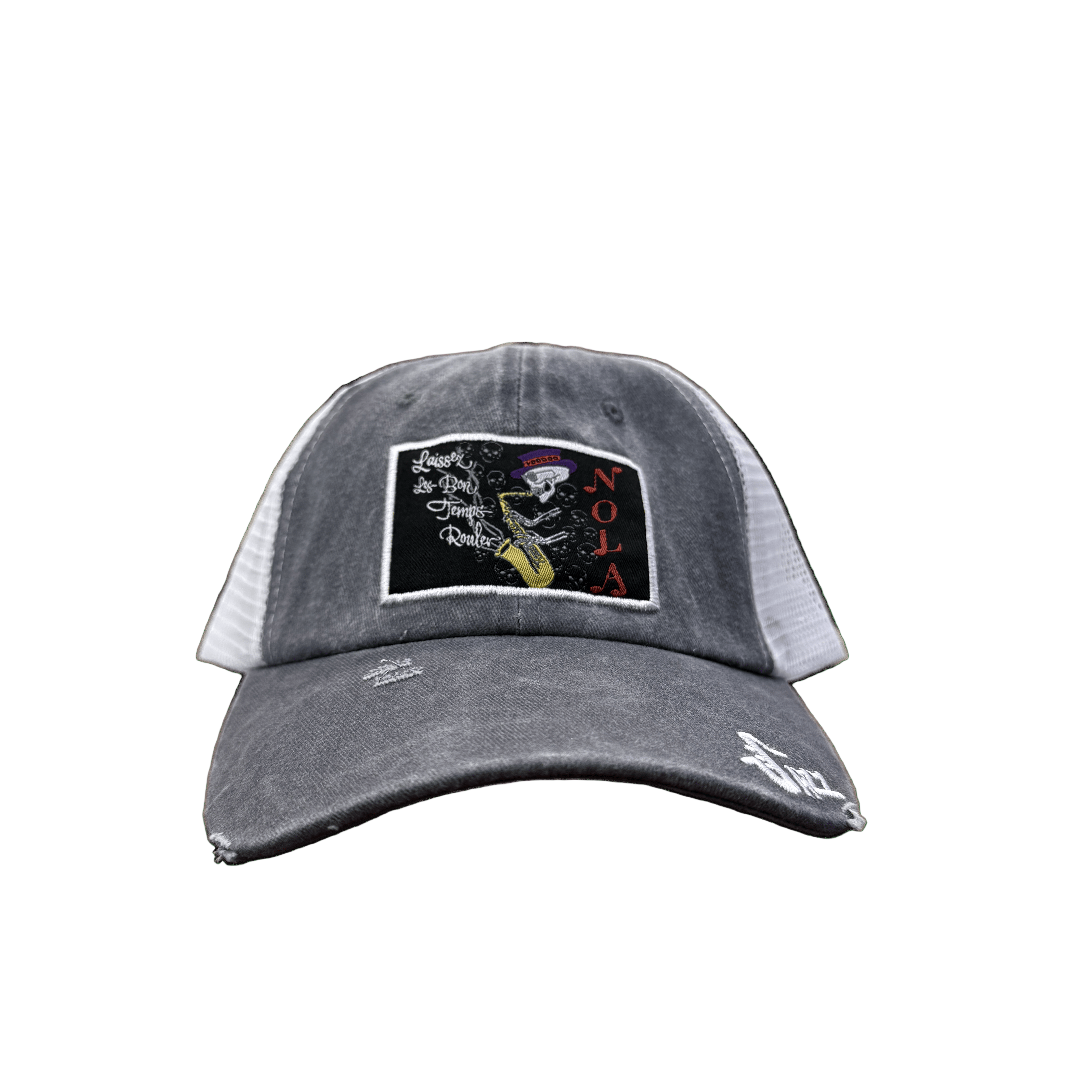 Laissez Les Bon Temps Rouler Skeleton Sax Cap - Grey