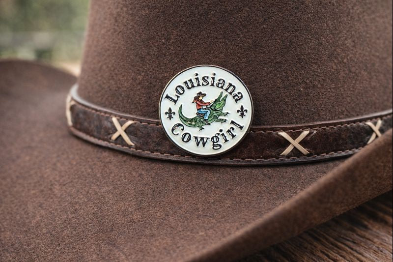 Louisiana Cowgirl Enamel Pin