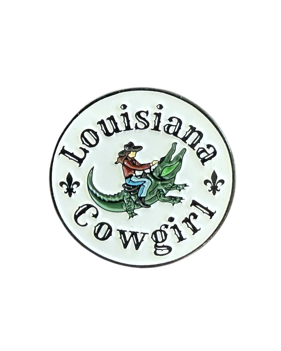 Louisiana Cowgirl Enamel Pin
