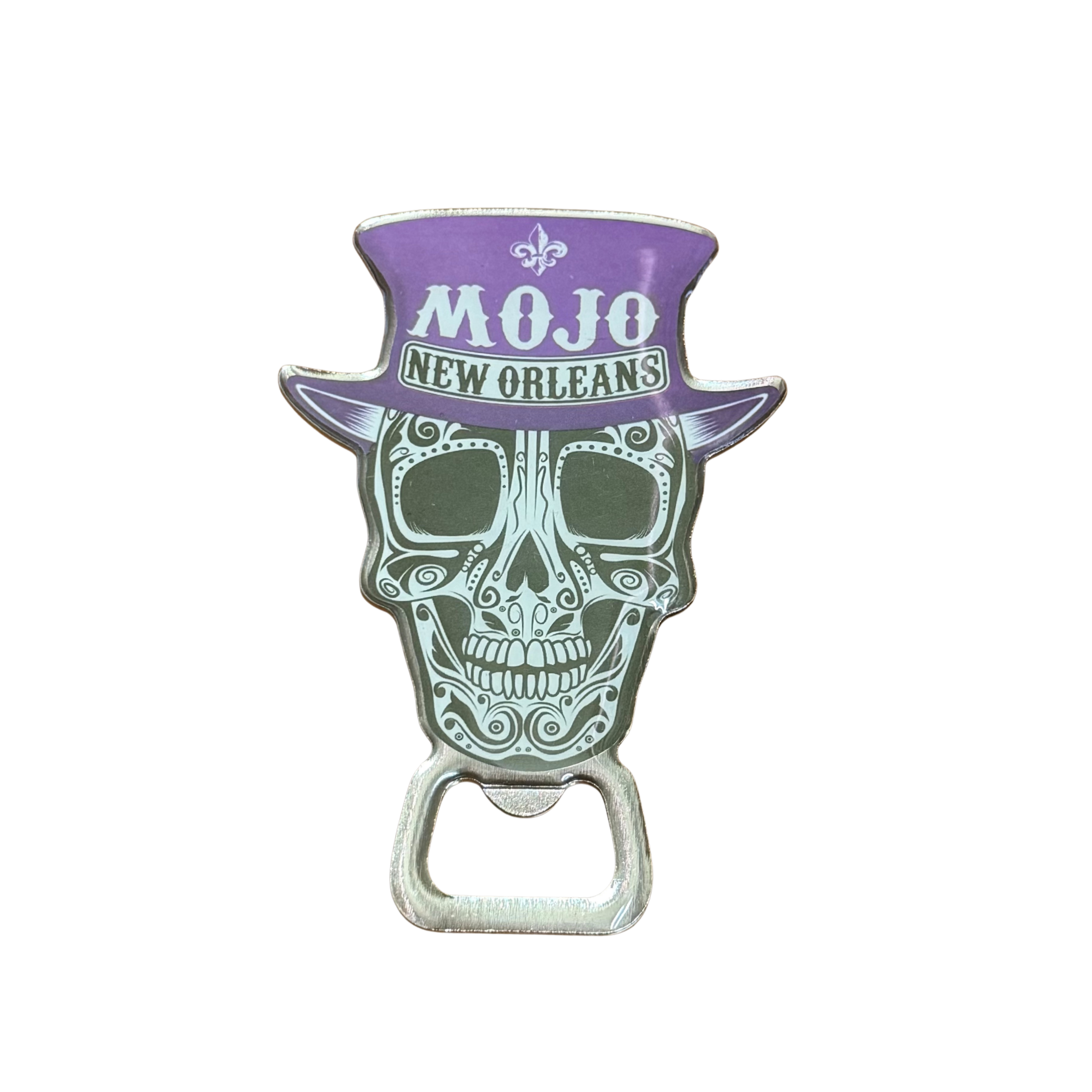 MOJO New Orleans Skull Bottle Opener Magnet /490117