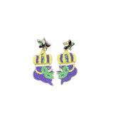 Mardi Gras Beaded CROWN Earrings EA21065